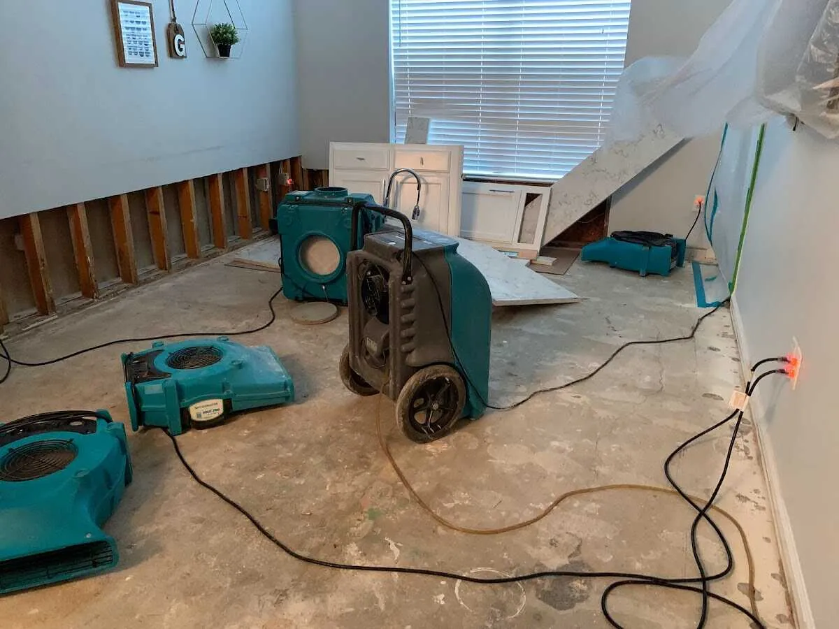Dehumidifier in flood-cut room for Water Extraction & Removal in Island Park